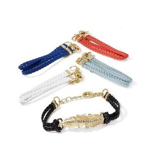 RFM Roberto Mennella Cortona Interchangble  Strap Feather Bracelet Goldtone 7.5”